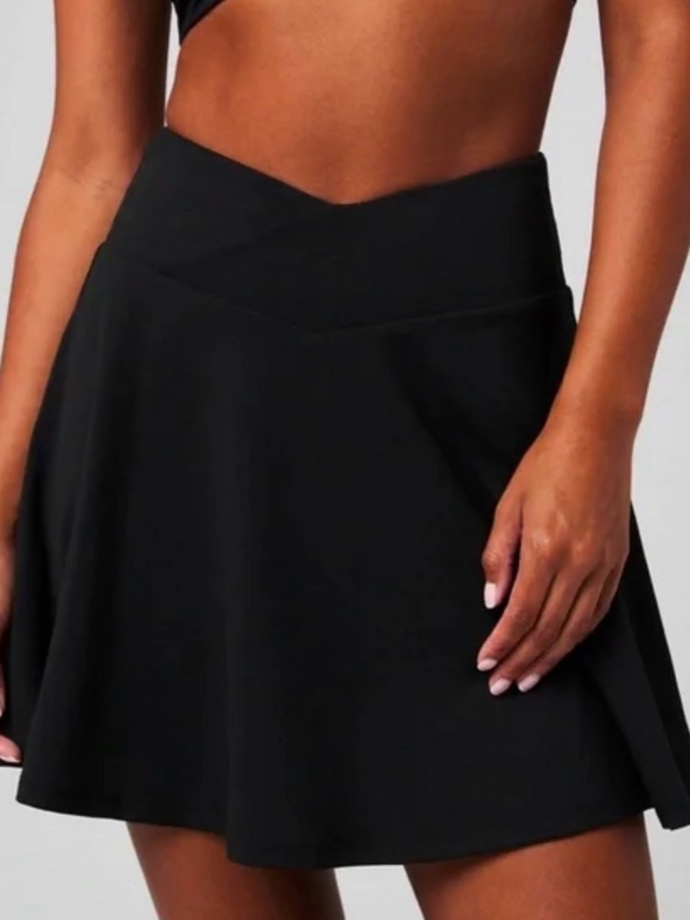 Fabletics Crossover Flounce Ultra Mini Skirt/skort Lined Black Size XXL NEW